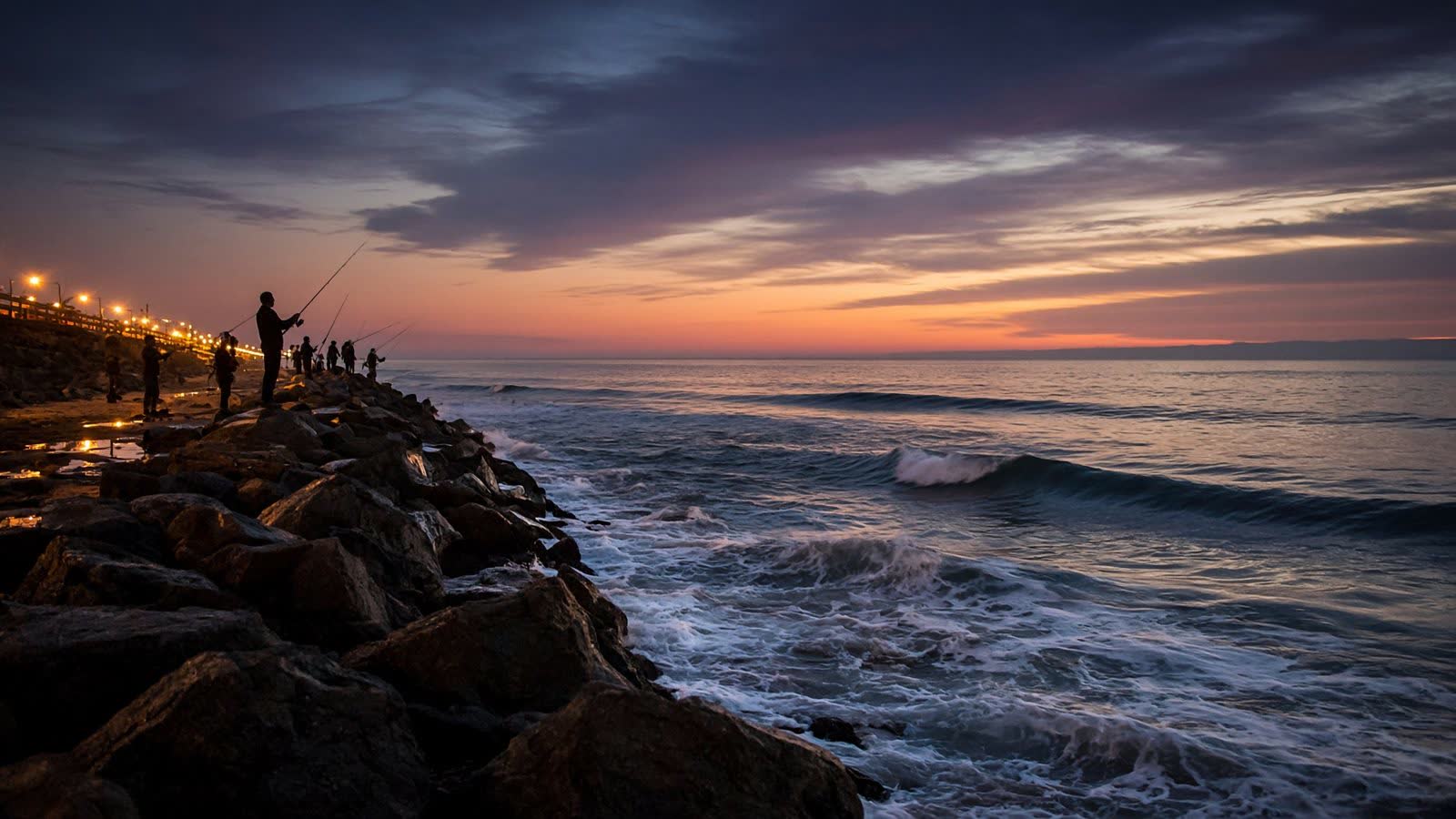 SoCal jetty at dusk